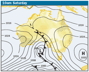 Weather Charts for Friday & Saturday